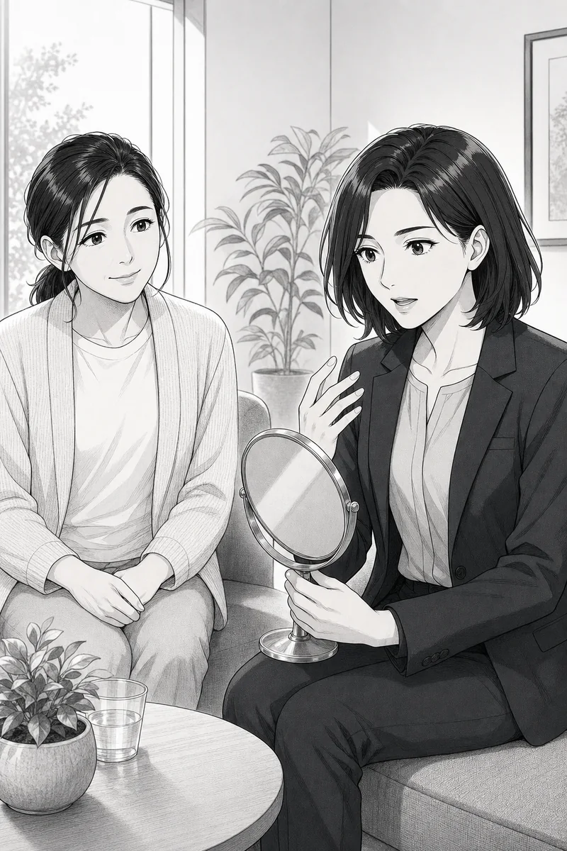 安全な対話の中で、自分を客観的に見始める美咲